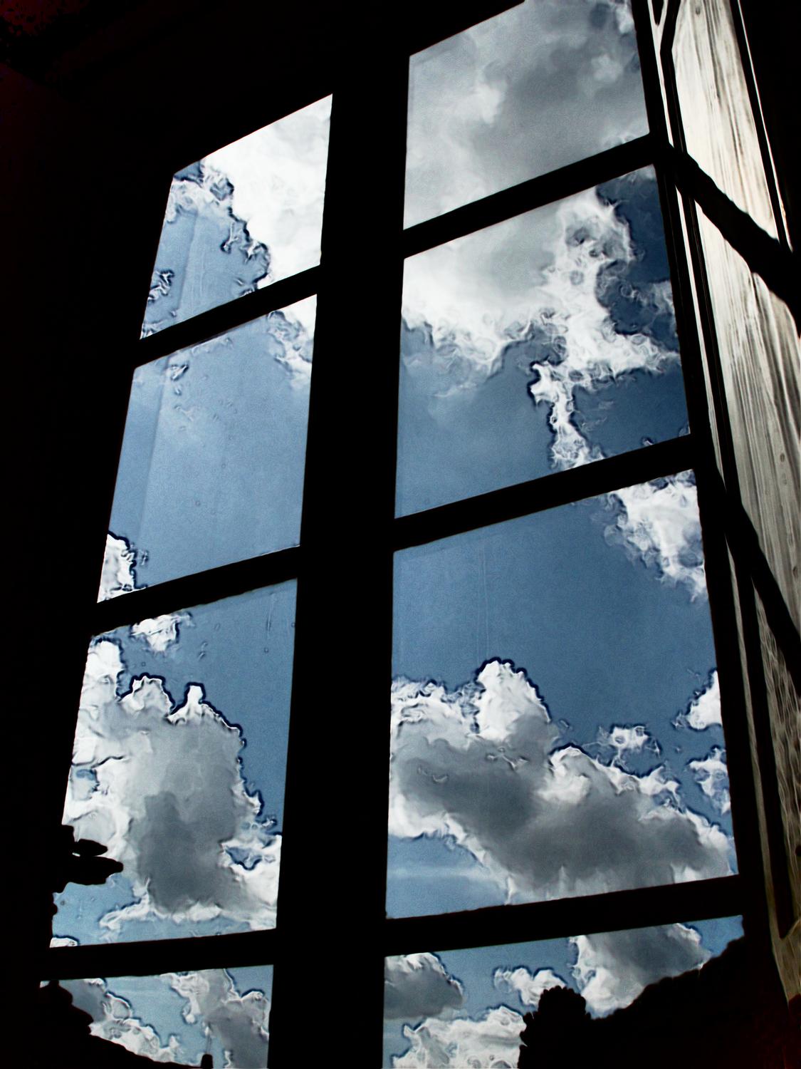 view of the clouds as seen from inside the Vatican - Vatican window - Techno-Impressionist Museum - Techno-Impressionism - art - beautiful - photo photography picture - by Tony Karp